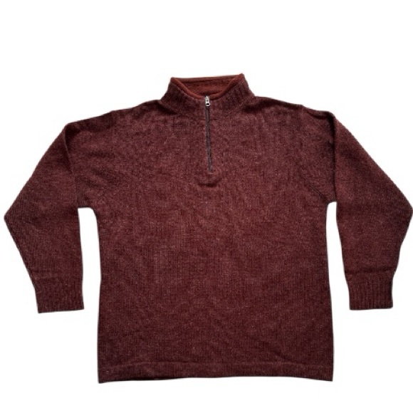 Woolrich Other - Woolrich Men's Wool Burgundy Quarter Zip-Up Sweater M